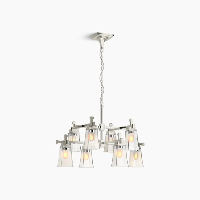 Riff® 35" x 32-1/2" eight-light chandelier