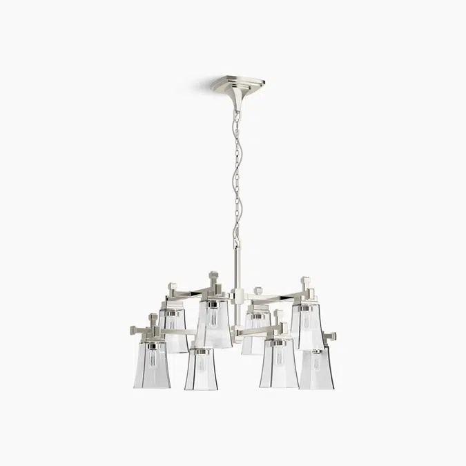 Riff® 35" x 32-1/2" eight-light chandelier