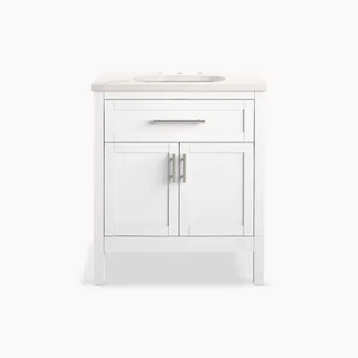 Hadron™ 30" bathroom vanity cabinet with sink and quartz top için görüntü