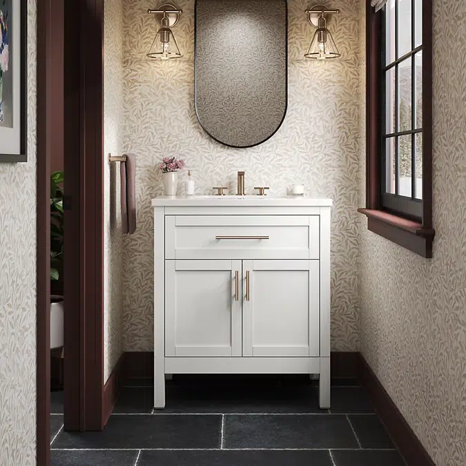 Hadron™ 30" bathroom vanity cabinet with sink and quartz top