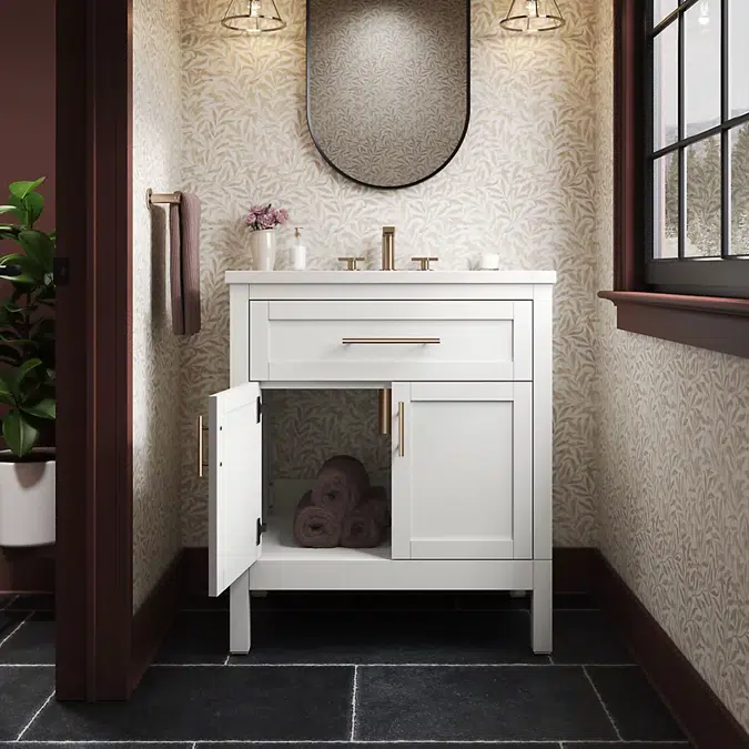 Hadron™ 30" bathroom vanity cabinet with sink and quartz top