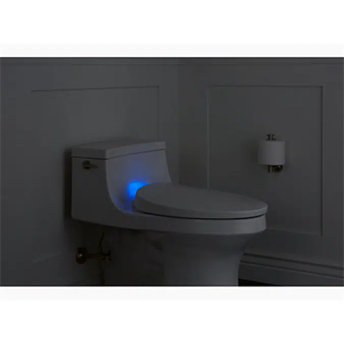 K-10349 PureWarmth® Quiet-Close™ Heated elongated toilet seat with LED nightlight