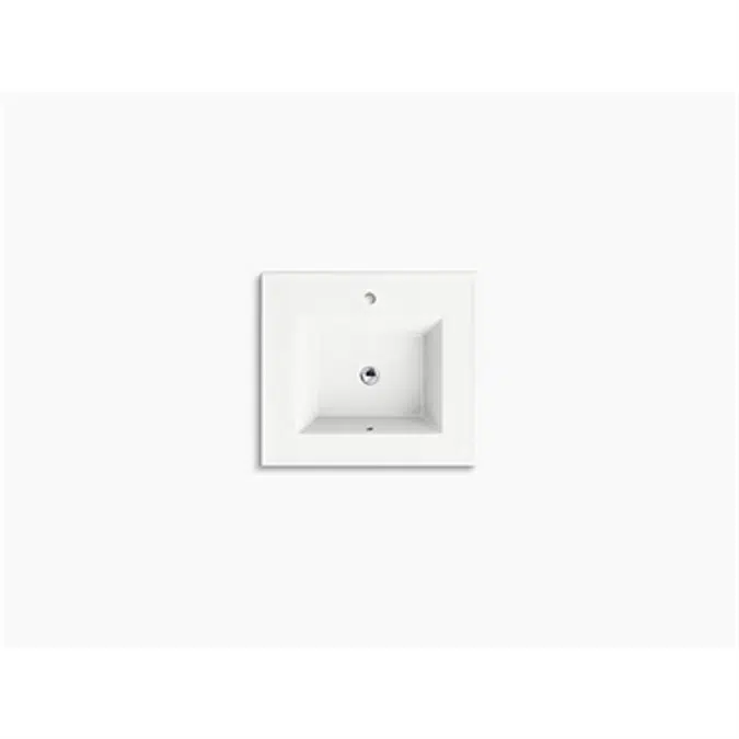 K-2777-1 Ceramic/Impressions® 25" rectangular vanity-top bathroom sink with single faucet hole