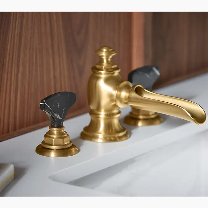 Artifacts® Nero Marquina T-handle bathroom sink faucet handles