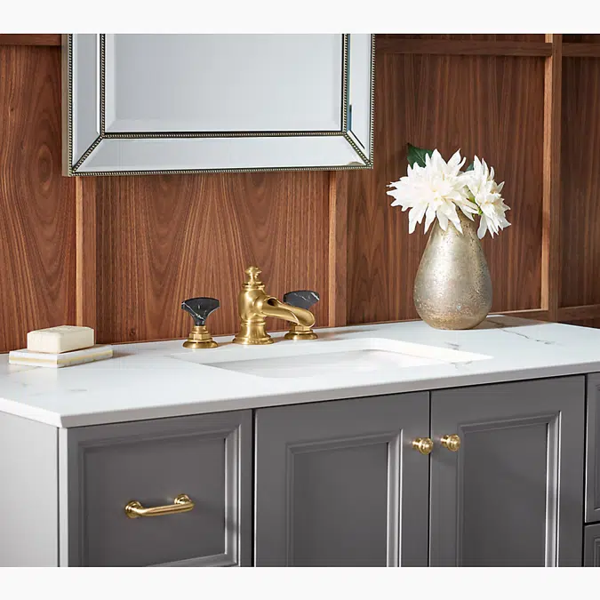 Artifacts® Nero Marquina T-handle bathroom sink faucet handles