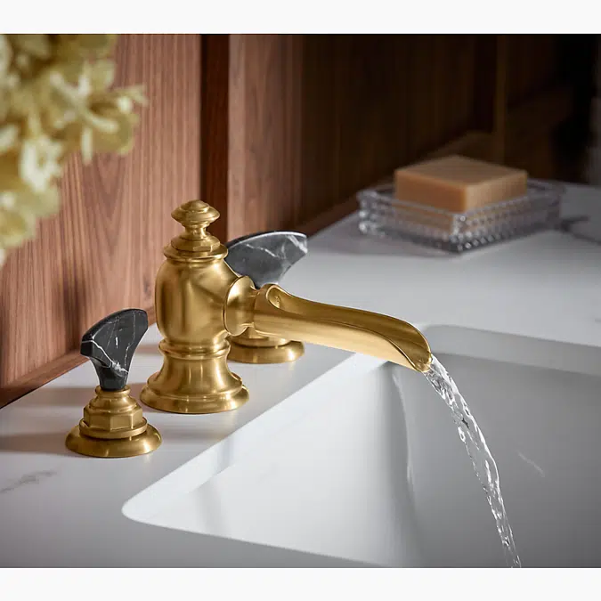 Artifacts® Nero Marquina T-handle bathroom sink faucet handles