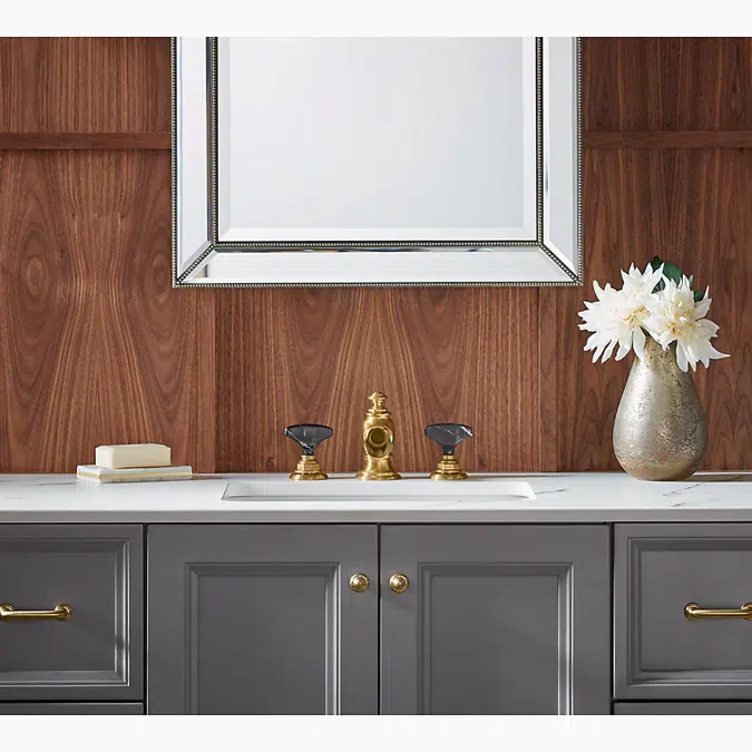 Artifacts® Nero Marquina T-handle bathroom sink faucet handles