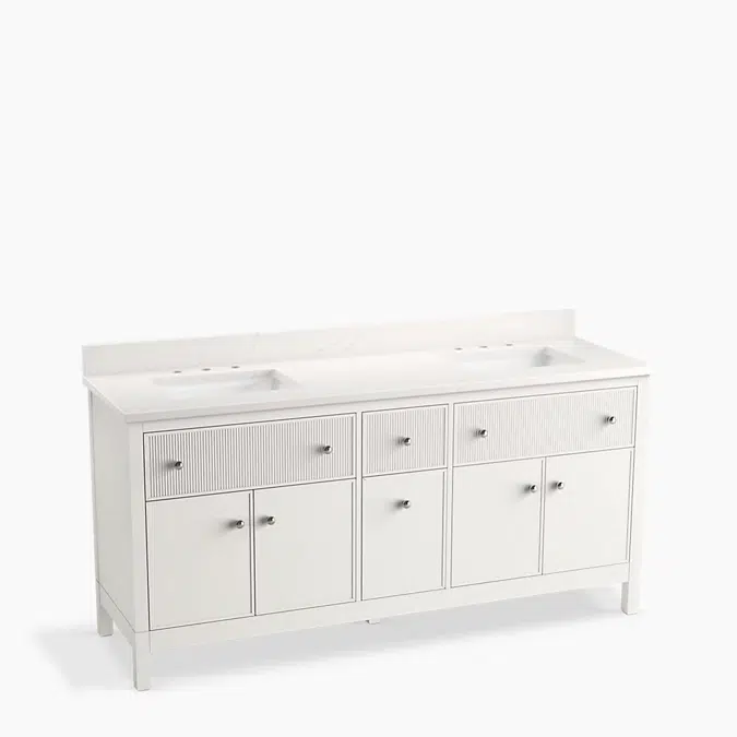 Malin™ by Studio McGee 72" bathroom vanity cabinet with sinks and quartz top