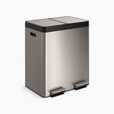 Image for 82-liter stainless steel dual-bin step trash can