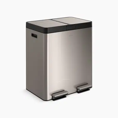 Imagem para 82-liter stainless steel dual-bin step trash can}