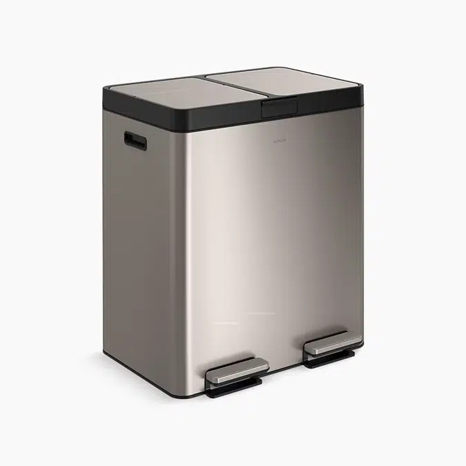 82-liter stainless steel dual-bin step trash can