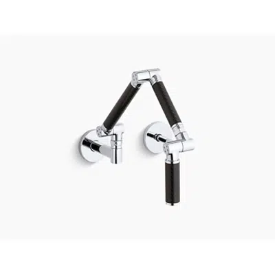 Imagem para K-6228-C12 Karbon® Articulating two-hole wall-mount kitchen sink faucet with 13-1/4" spout with Black tube}