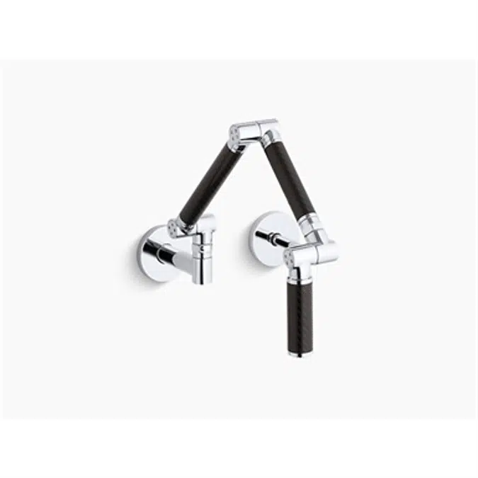 K-6228-C12 Karbon® Articulating two-hole wall-mount kitchen sink faucet with 13-1/4" spout with Black tube