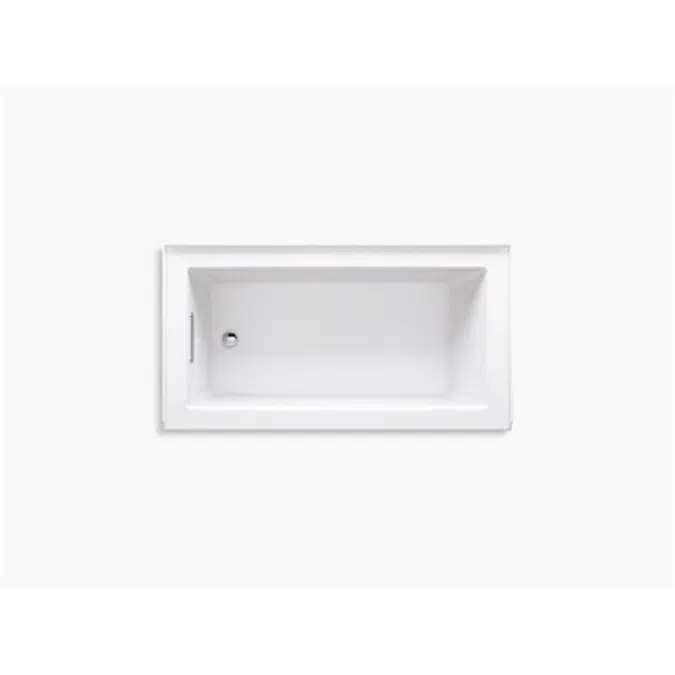 K-1957-LA Underscore® Rectangle 60" x 32" alcove bath with integral apron, integral flange and left-hand drain