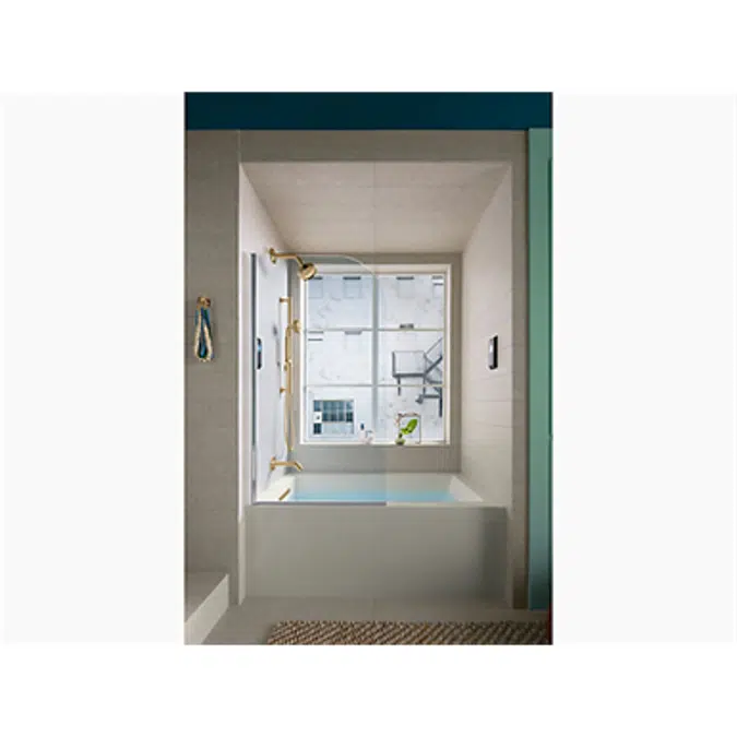 K-1957-LA Underscore® Rectangle 60" x 32" alcove bath with integral apron, integral flange and left-hand drain