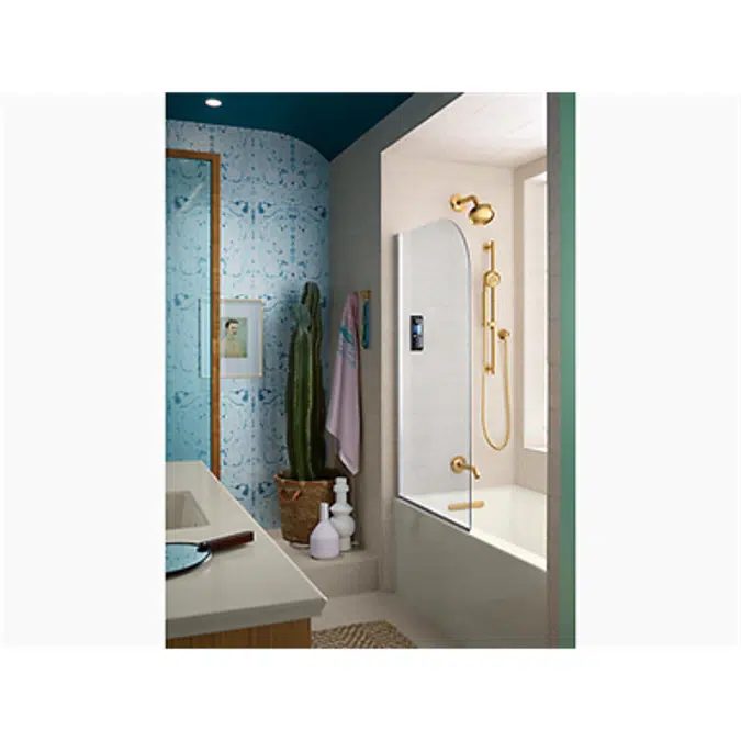 K-1957-LA Underscore® Rectangle 60" x 32" alcove bath with integral apron, integral flange and left-hand drain