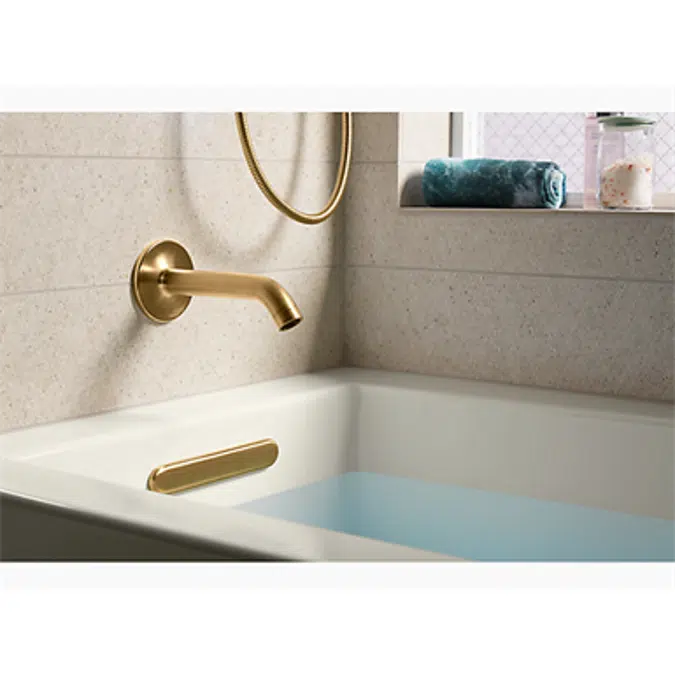 K-1957-LA Underscore® Rectangle 60" x 32" alcove bath with integral apron, integral flange and left-hand drain