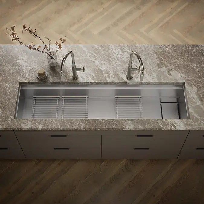 Synthos™ 69-3/4" undermount single-bowl kitchen sink
