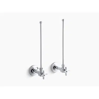 Image for K-7605-P Pair 3/8" NPT angle supplies with stop, cross handle and annealed vertical tube