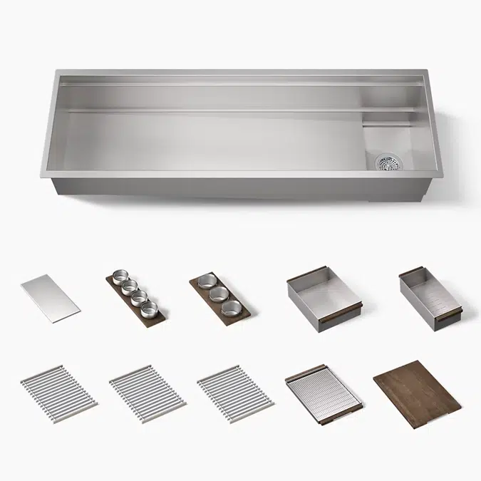 Synthos™ 57-3/4" undermount single-bowl workstation kitchen sink