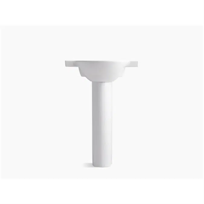 K-5266-8 Veer® 24" pedestal bathroom sink with 8" widespread faucet holes