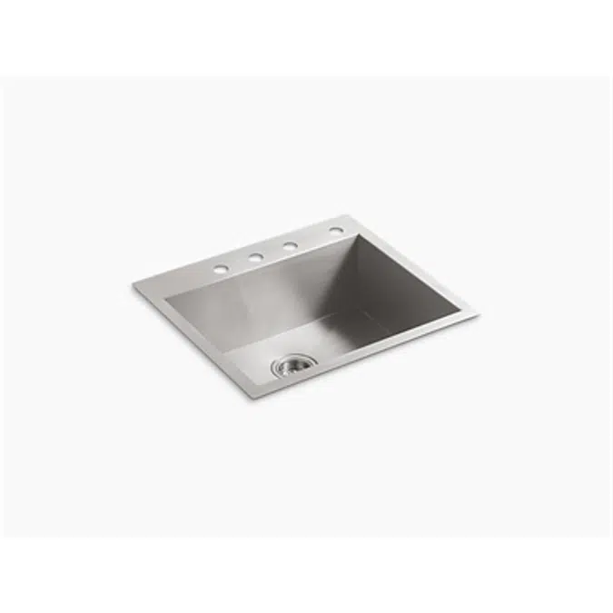 K-3822-4 Vault™ 25" x 22" x 9-5/16" Top-mount/undermount single-bowl kitchen sink with 4 faucet holes