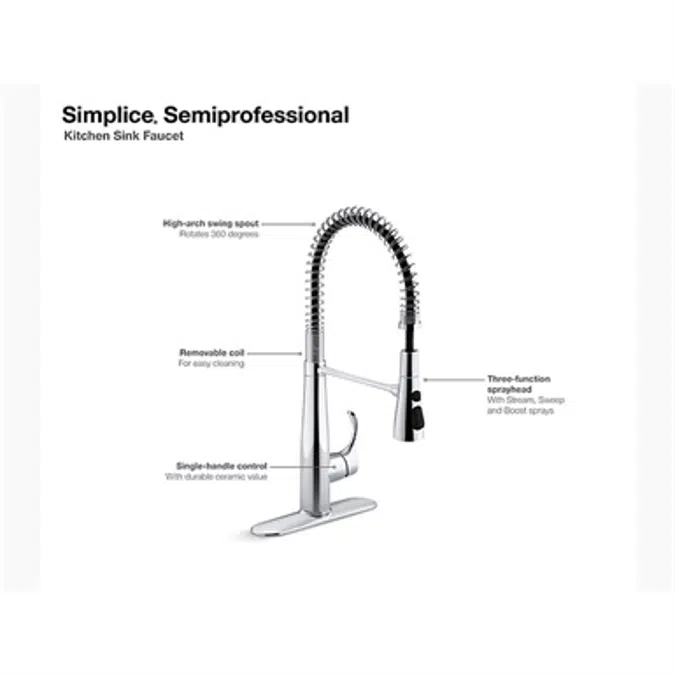 K-22033 Simplice® Single-handle semi-professional kitchen sink faucet