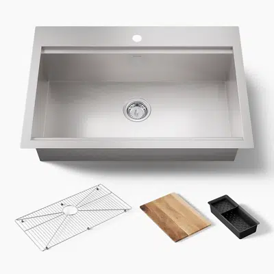 Image for Decree® 33" top-/undermount single-bowl workstation kitchen sink