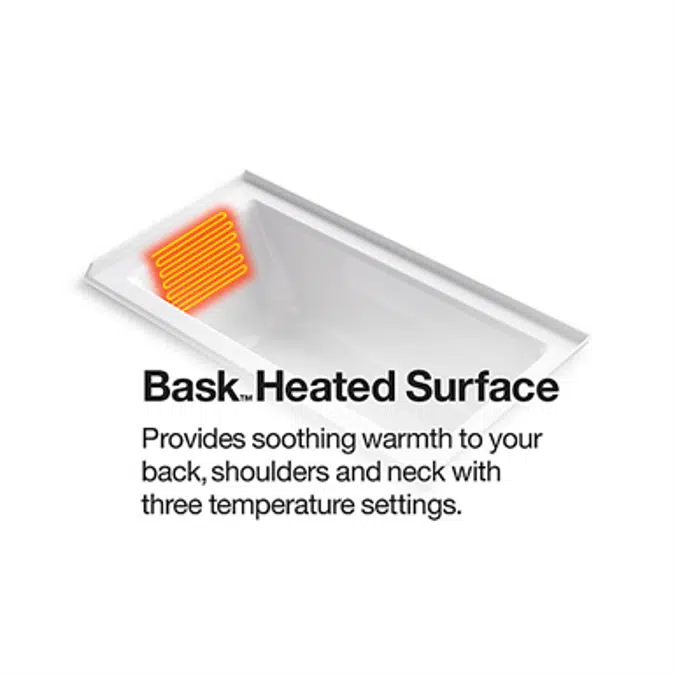 K-2594-W1 Archer® 68" x 32" freestanding bath with Bask® heated surface