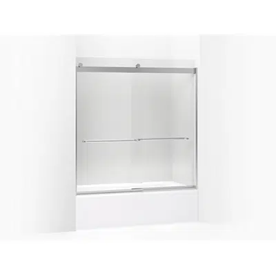 billede til K-706004-D3 Levity® Sliding bath door, 62" H x 56-5/8 - 59-5/8" W, with 1/4" thick Frosted glass
