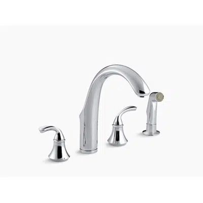 kuva kohteelle K-10445 Forté® 4-hole kitchen sink faucet with 7-3/4" spout, matching finish sidespray