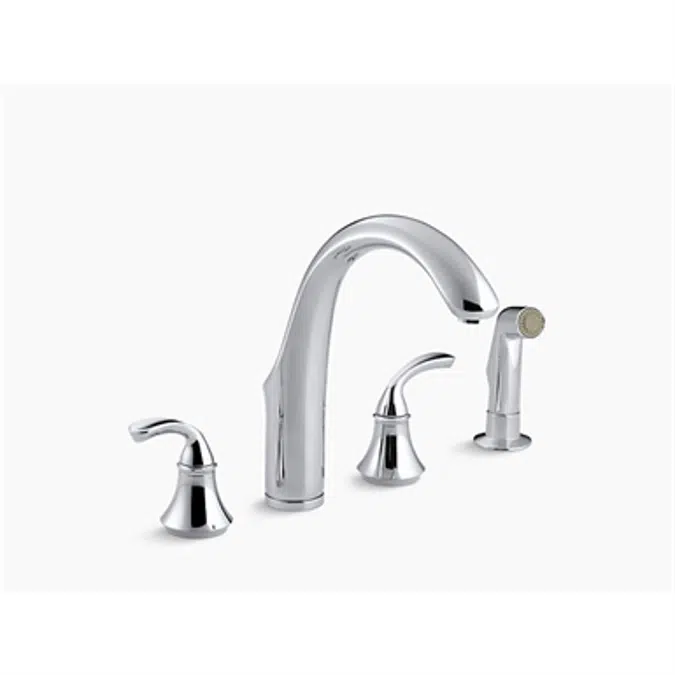 K-10445 Forté® 4-hole kitchen sink faucet with 7-3/4" spout, matching finish sidespray