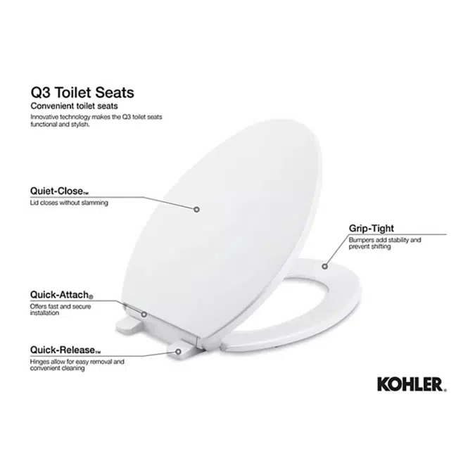 K-75792 Reveal® Nightlight Quiet-Close™ Elongated toilet seat