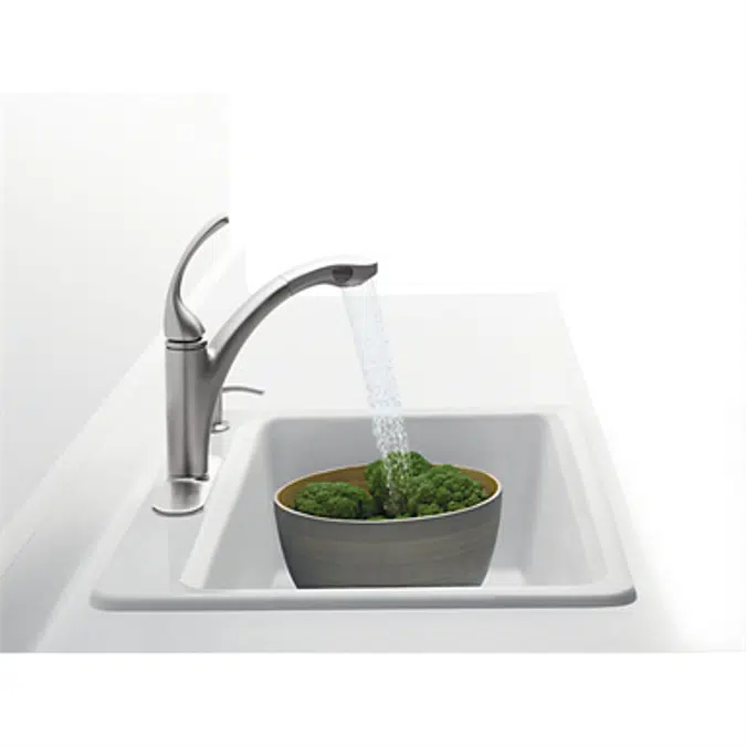K-5871-4A2 Riverby® 33" x 22" x 9-5/8" top-mount single bowl workstation kitchen sink w/ accessories