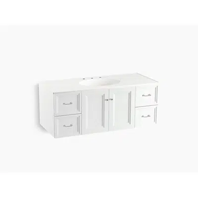 Image for K-99522 Damask® 48" wall-hung bathroom vanity cabinet with 2 doors and 4 drawers