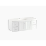 k-99522 damask® 48" wall-hung bathroom vanity cabinet with 2 doors and 4 drawers