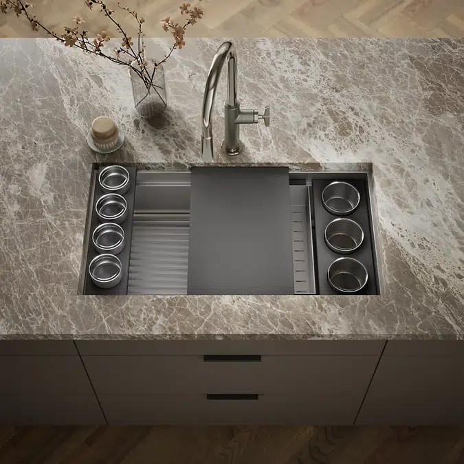 Synthos™ 33-3/4" undermount single-bowl workstation kitchen sink