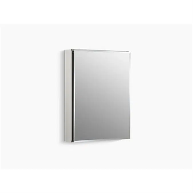 K-CB-CLC2026FS 20" W x 26" H aluminum single-door medicine cabinet with mirrored door, beveled edges