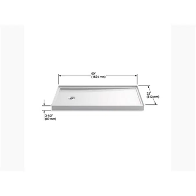 K-8459 Rely® 60" x 32" single-threshold shower base with left-hand drain