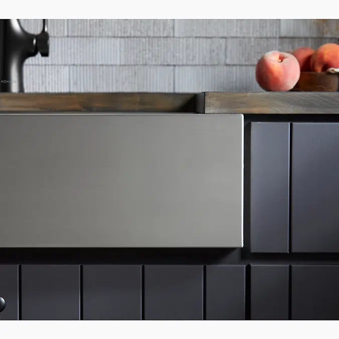 Tempered™ 35-1/2" x 19-5/8" x 9-1/2" farmhouse workstation kitchen sink