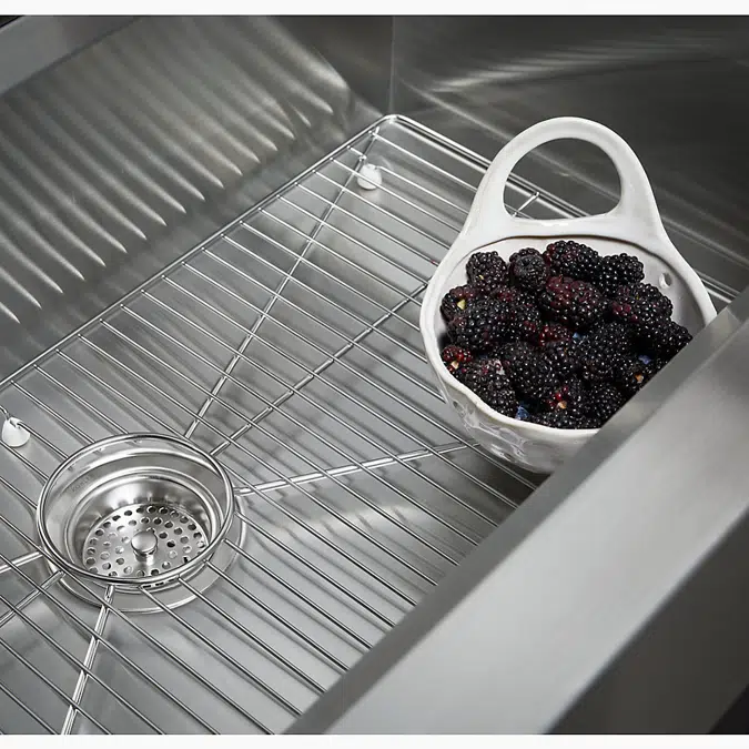 Tempered™ 35-1/2" x 19-5/8" x 9-1/2" farmhouse workstation kitchen sink