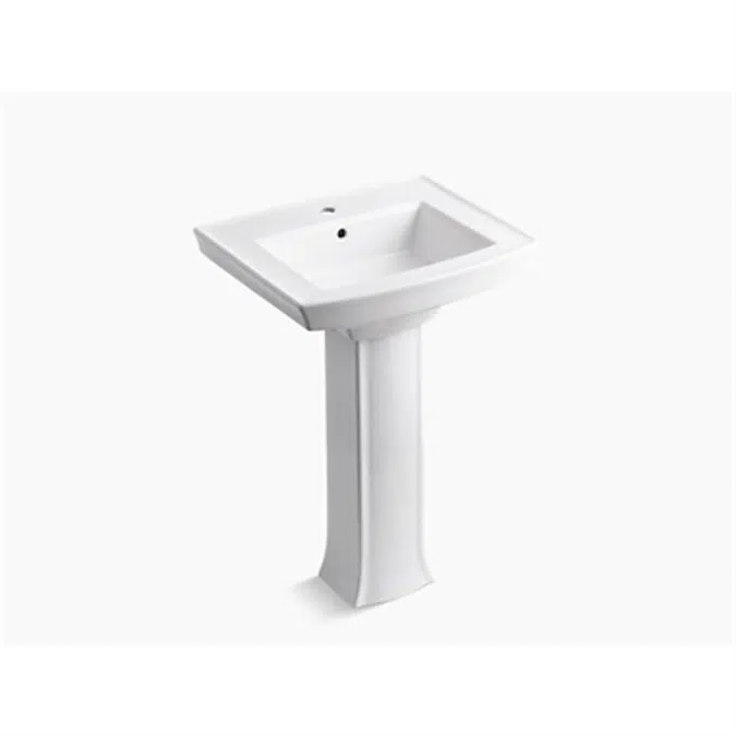 K-2359-1 Archer® Pedestal bathroom sink with single faucet hole