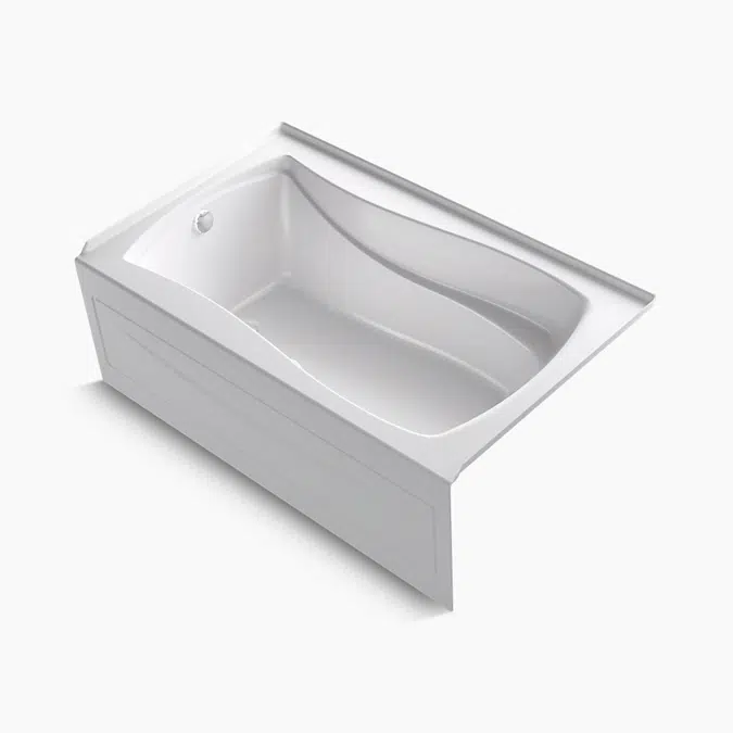Mariposa® 60" x 36" alcove Heated BubbleMassage™ air bath, left drain