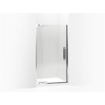 k-705709-l pinstripe® pivot shower door, 72-1/4" h x 39-1/4 - 41-3/4" w, with 3/8" thick crystal clear glass