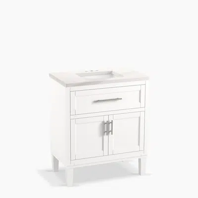 Chesil™ 30" bathroom vanity cabinet with sink and quartz top图像