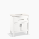 chesil™ 30" bathroom vanity cabinet with sink and quartz top