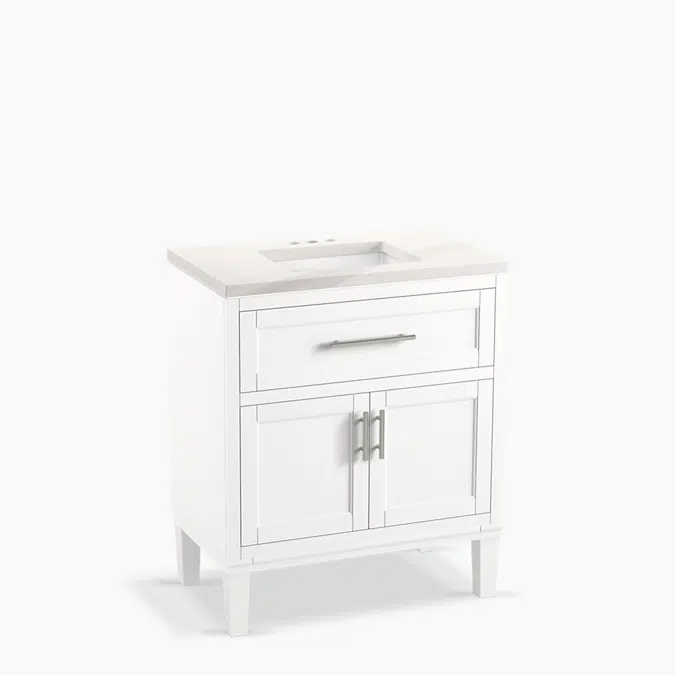 Chesil™ 30" bathroom vanity cabinet with sink and quartz top
