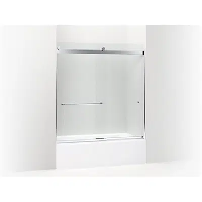 obraz dla K-706167-L Levity® Sliding shower door, 74" H x 56-5/8 - 59-5/8" W, with 5/16" thick Crystal Clear glass