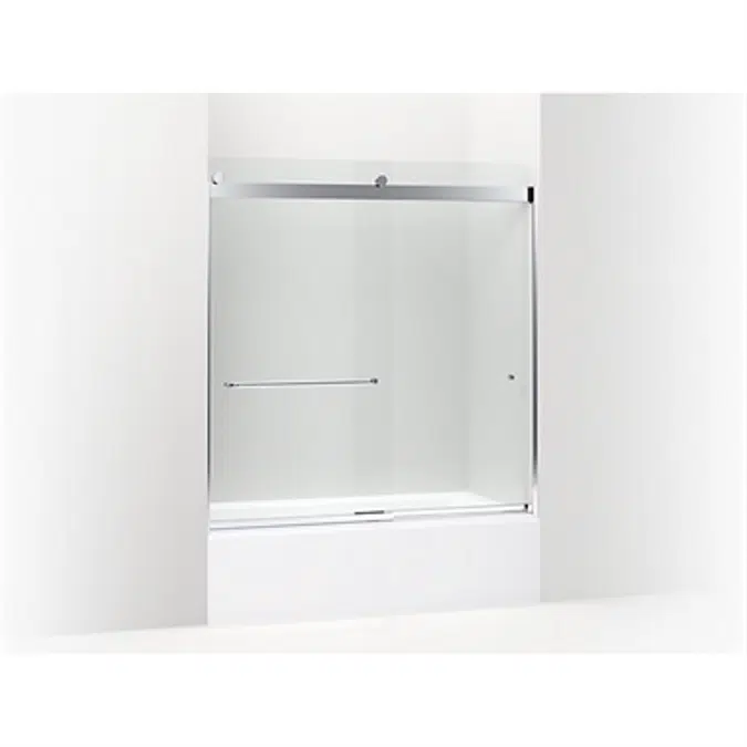 K-706167-L Levity® Sliding shower door, 74" H x 56-5/8 - 59-5/8" W, with 5/16" thick Crystal Clear glass