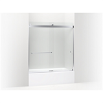 k-706167-l levity® sliding shower door, 74" h x 56-5/8 - 59-5/8" w, with 5/16" thick crystal clear glass